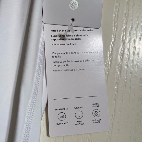 Athleta Ace Tennis Front Zip-Down Dress Spandex White Women Size Medium NWT - Picture 10 of 15